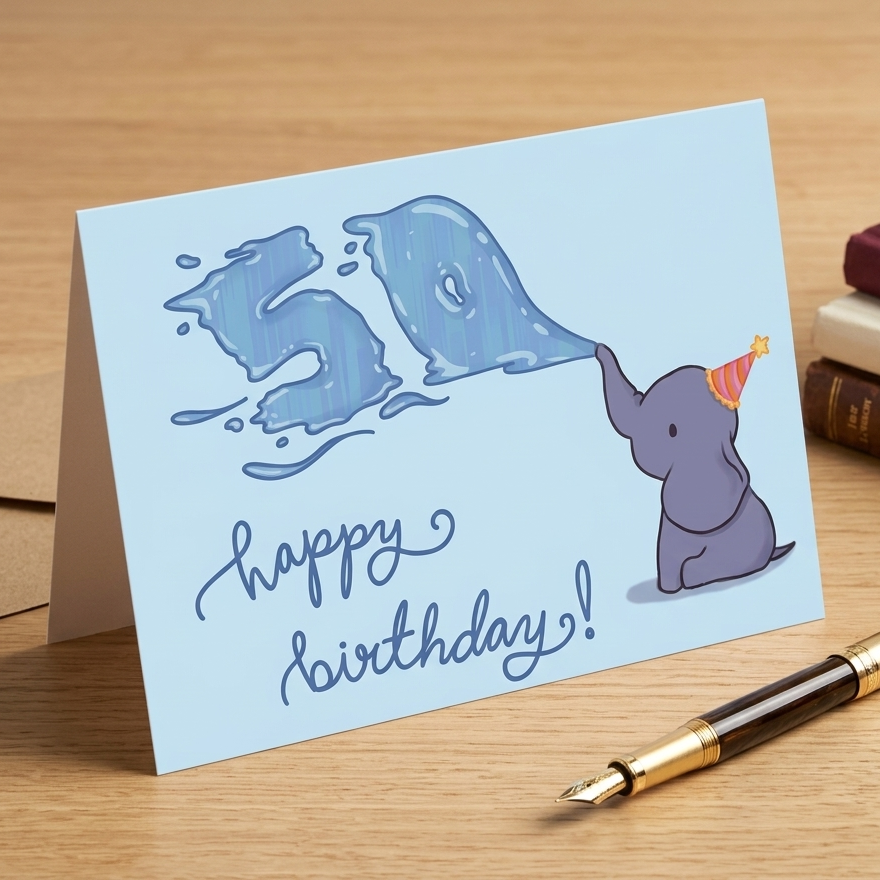 Happy 50th Birthday - Elephant (5pk) 1